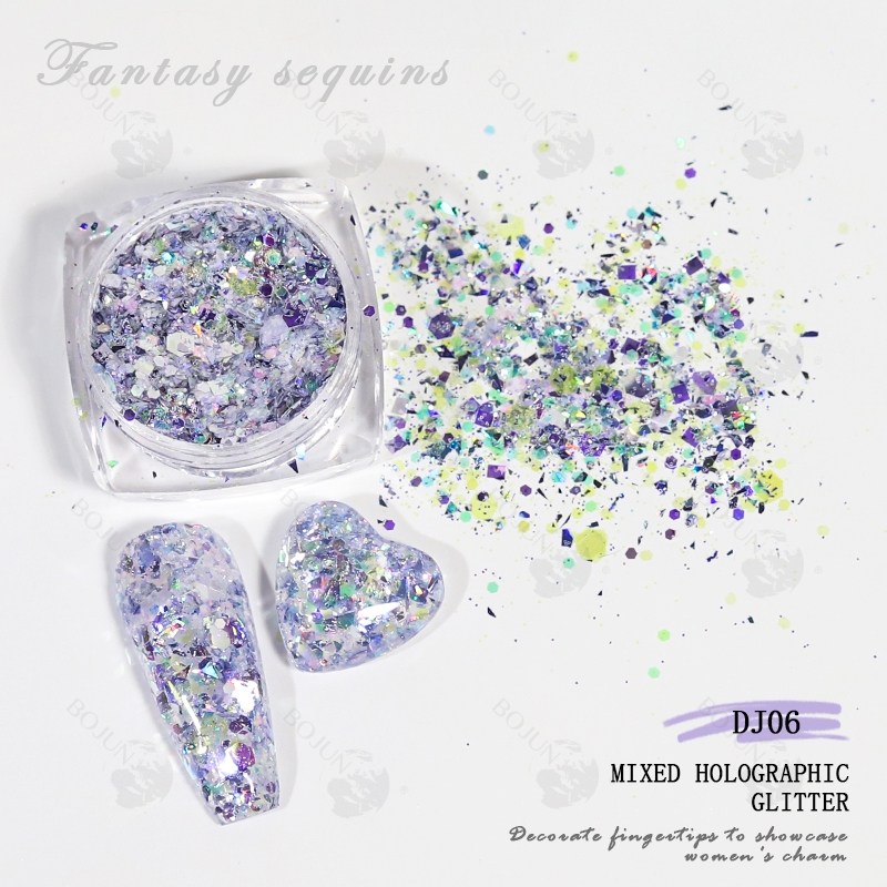 BOJUN DJ06 | Metallic Rainbow Effect Holographic Chunky Glitter